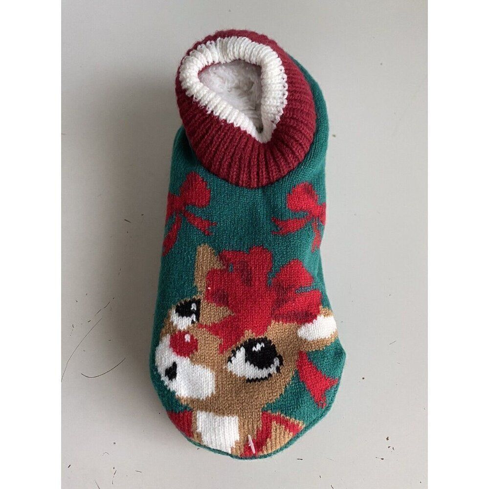 Rudolph the Red Nosed Reindeer Slipper Socks Women’s Shoe Size 4-10‎ NEW